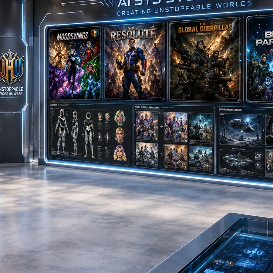 Studio concept artwork for comics, covers & worlds